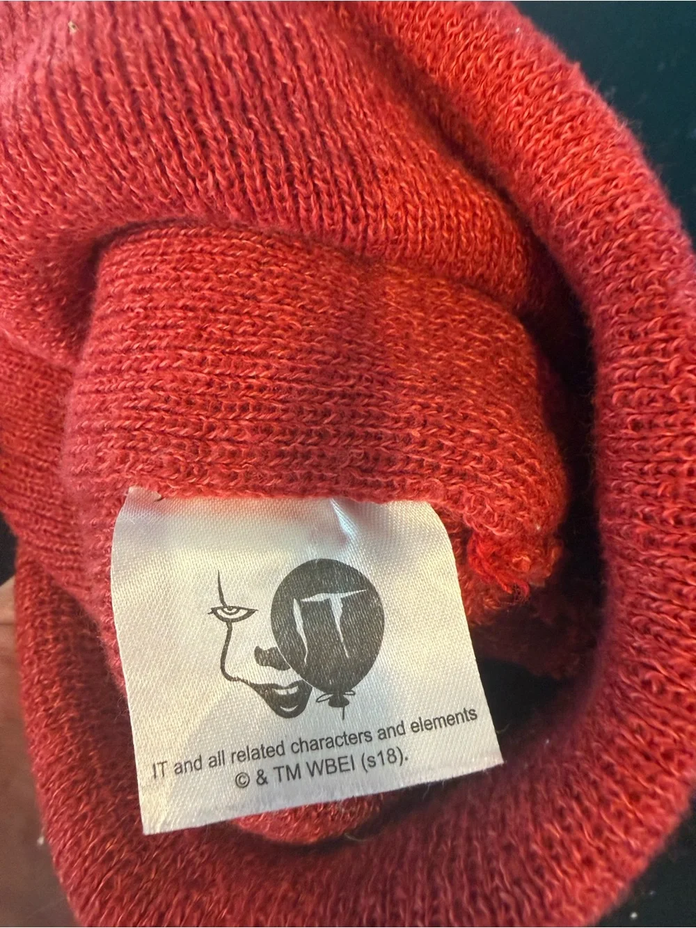 It Scary Movie Red Knit Beanie Hat with Balloon Logo